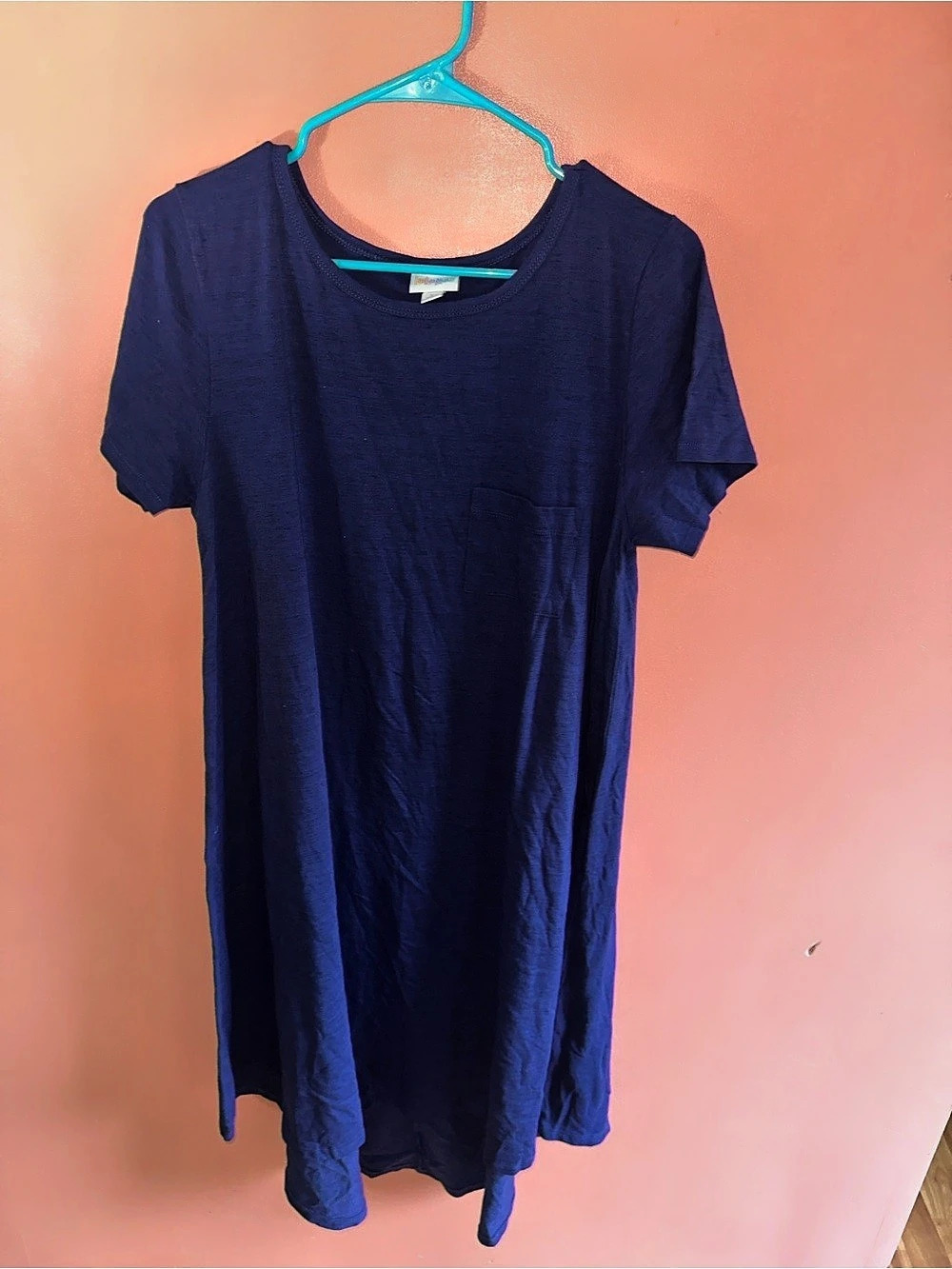 LuLaRoe Jessie Swing Dress Blue Mini Dress Large